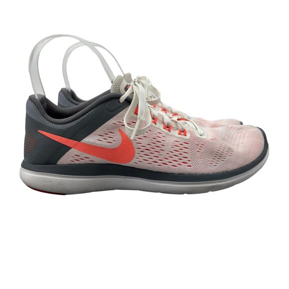 Nike Womens 7 Running Shoes Flex Athletic White Bright Mango Grey 830751-101 - Picture 1 of 13